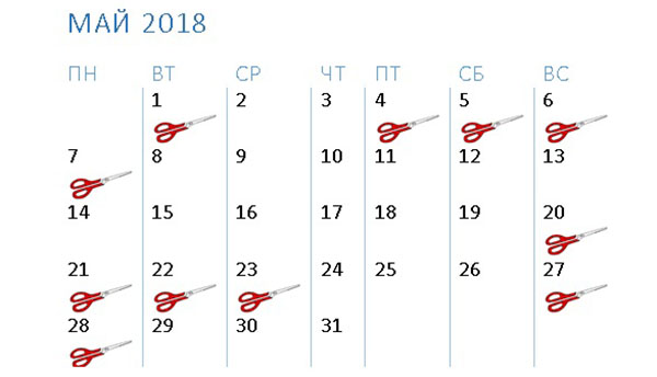 Лунный календарь стрижек на май 2018: благоприятные дни по Оракулу